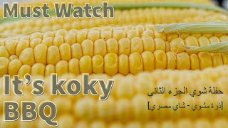 اعظم حفلة شوي الجزء 2 ذرة مشوي ، شاي مصري اصلي BBQ مع(كوكي)Grilled corn & Egyptian tea with (koky)