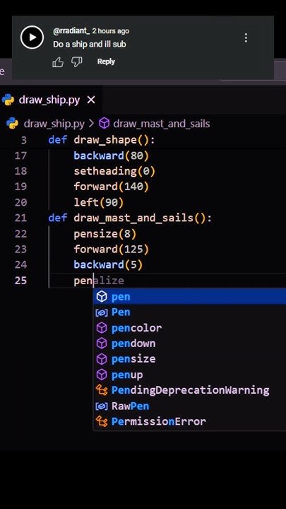 Draw Ship 🚢⛵ using Python Turtle #python #shorts - YouTube
