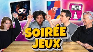 Les Soirées Jeux du Passe Temps : Crack List, That's Not a Hat et Révélio