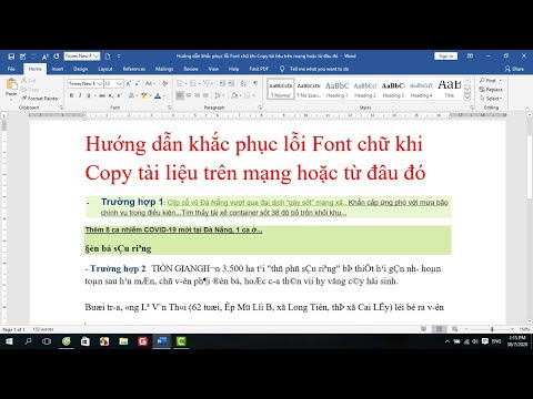 Video khắc phục lỗi font chữ khi copy tài liệu - youtube