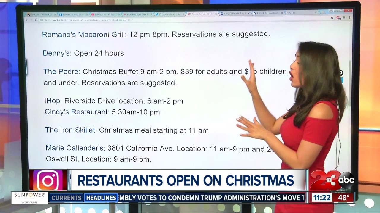 7 Restaurants Open on Christmas Day 2017