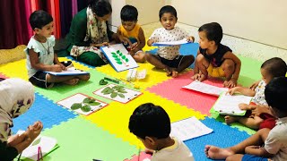 পাতা দিয়ে ছবি আঁকার খেলা | রঙের খেলা | Play with Colors | Play Group | Preschool screenshot 4