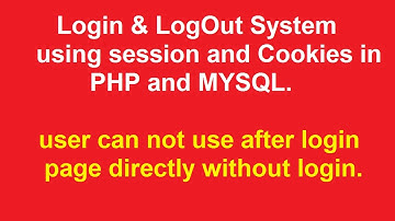 login and logout in php using session and cookies