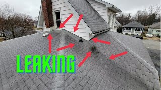 Roof Leaking In Valley And At Pipe Boot - Roof Inspection