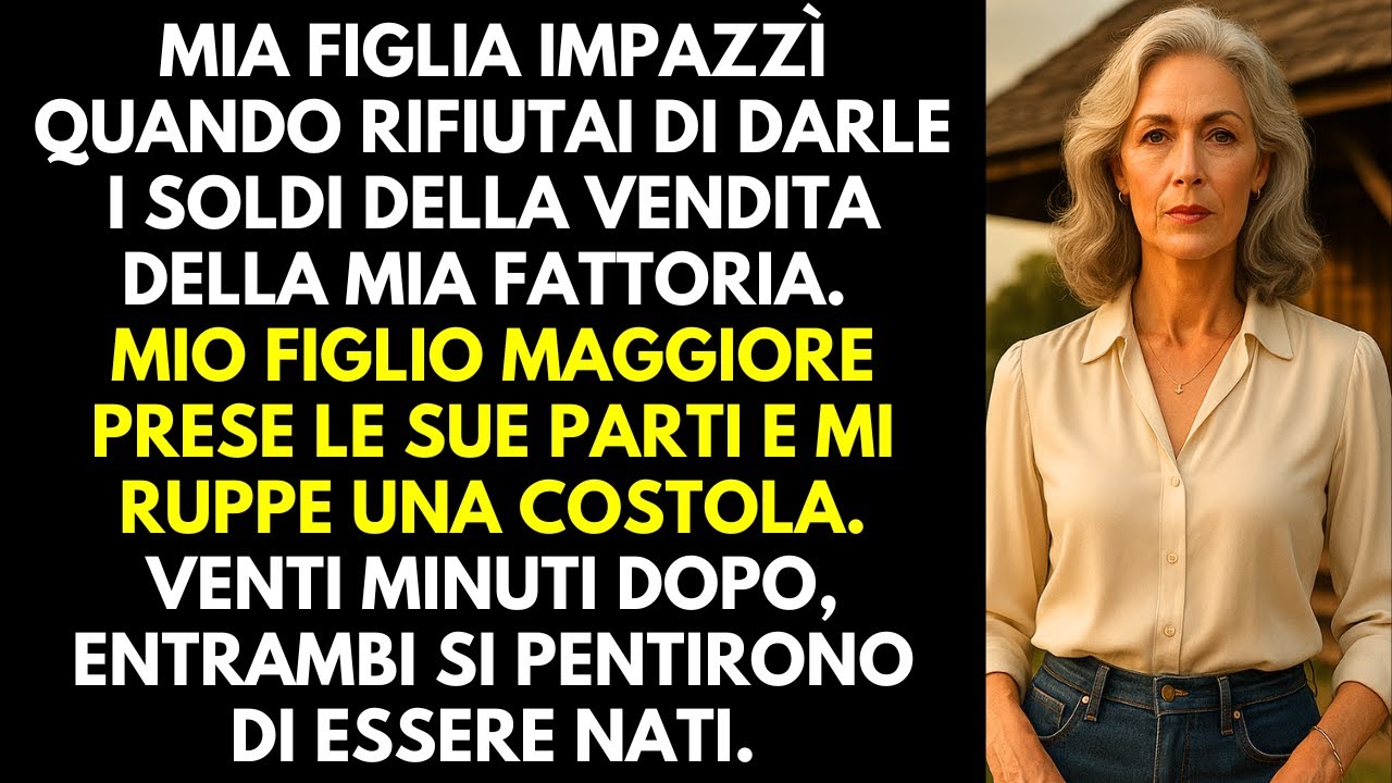 Mio figlio mi ha rotto le costole quando ho rifiutato di dargli i soldi della fattoria. Ma poi…