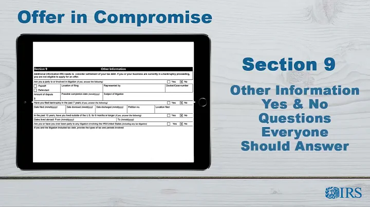 How to Complete Form 433-A (OIC) - Section 9 Other Information - Yes/No Questions