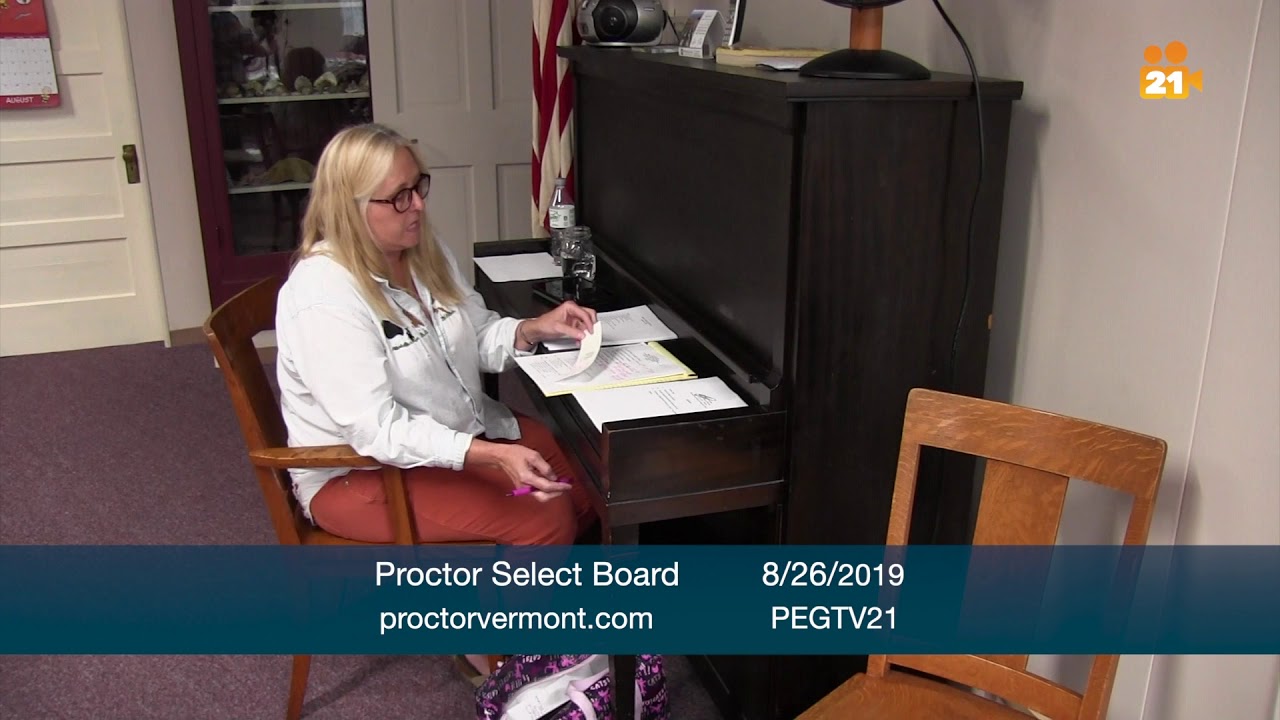 Proctor Select Board August 26, 2019 YouTube