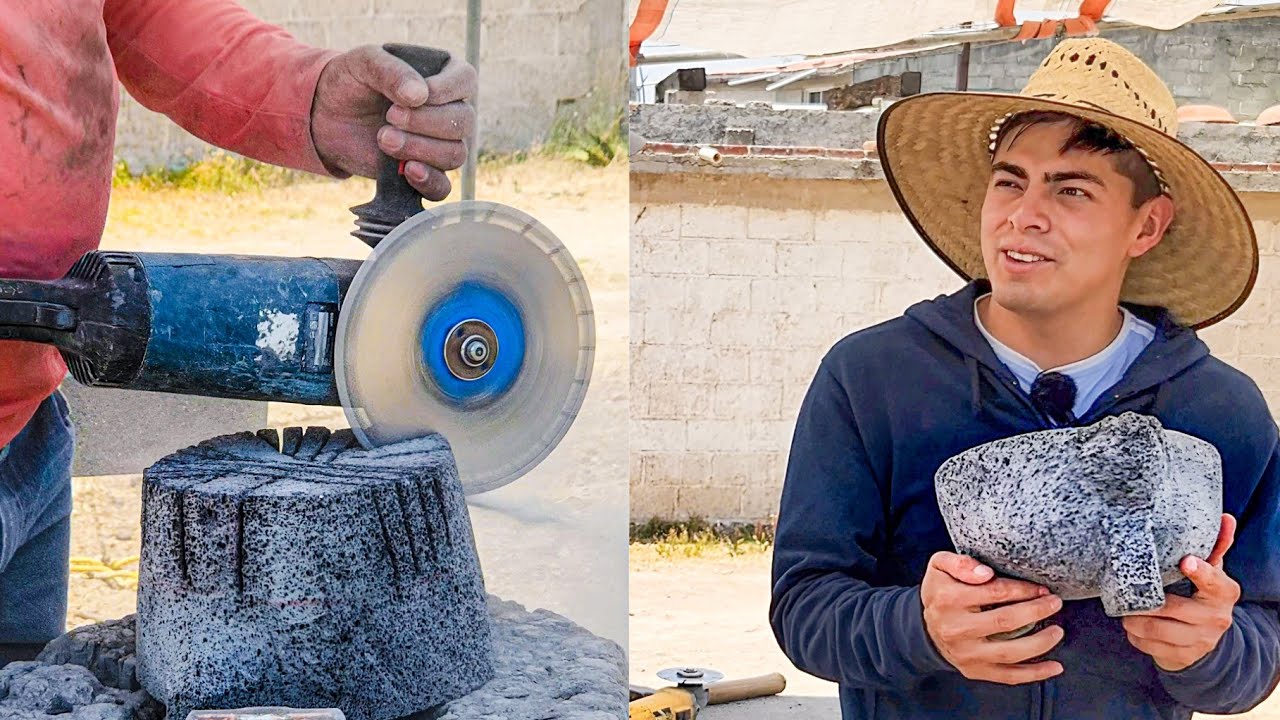 Un Día Haciendo un Molcajete de Piedra Volcanica en Chapantongo, Hidalgo