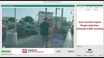 People Detection and Counting using Metrici Line and Area Counter AI software
