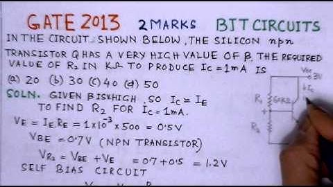 Video Solution To GATE ECE- 2013 Problem BJT CIRCUITS -Analog Circuits