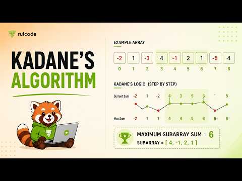 Kadane's Algorithm Explained | Maximum Subarray (LeetCode 53) | O(n) Solution | DSA | 10 Min