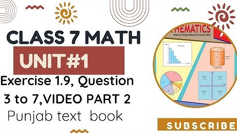 Chapter 1 Exercise 1.9 Class 7 Math new book solutions | Ex 1.9  Question no.3,4,5,6,7 | maths tutor