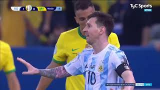 The Final Minute of Argentina vs. Brazil and Final Whistle - Copa America 2021 Final