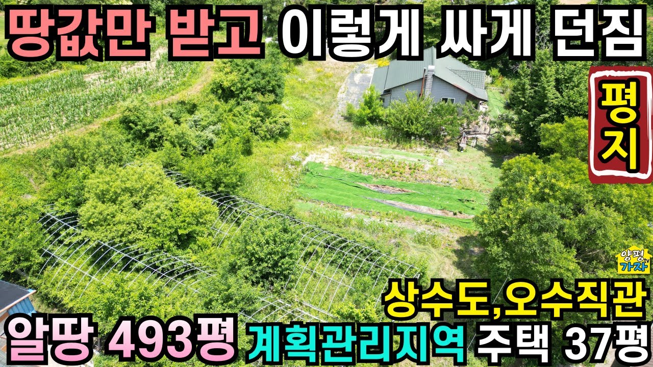 땅값만 받고 이렇게 싸게 던짐/알땅493평/계획관리지역/상수도,오수직관/주택37평/평지주택/24781/양평전원주택급매물/양평전원주택급매/양평전원주택매매/땅넓은전원주택/전원주택급매물