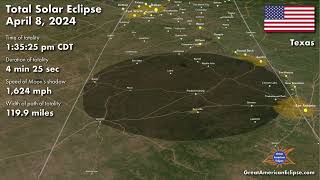 flyover texas for the total solar eclipse of april 8, 2024