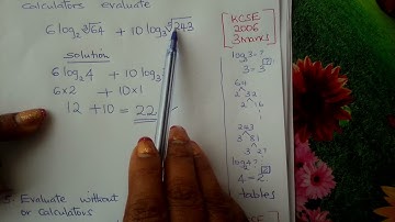 K C S E 2006 LogarithmsForm 3Lesson 3