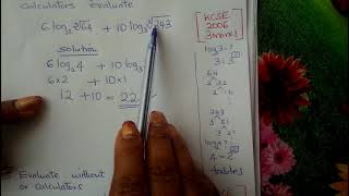 K C S E 2006 LogarithmsForm 3Lesson 3