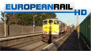Iarnród Éireann Irish Rail 071 loco 075 + 10 Tara Mines Ore Wagons pass Howth Junction & Donaghmede