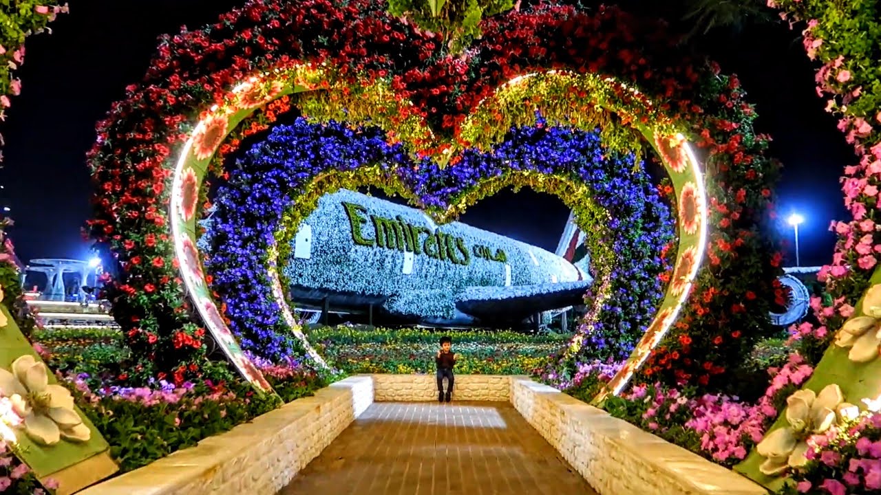 Dubai Miracle Garden 2020 Night Tour Youtube