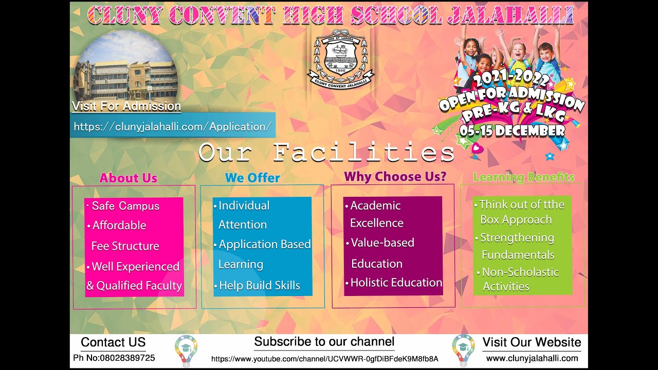 Cluny Convent Jalahalli 20212022 OPEN FOR ADMISSION PREKG & LKG YouTube