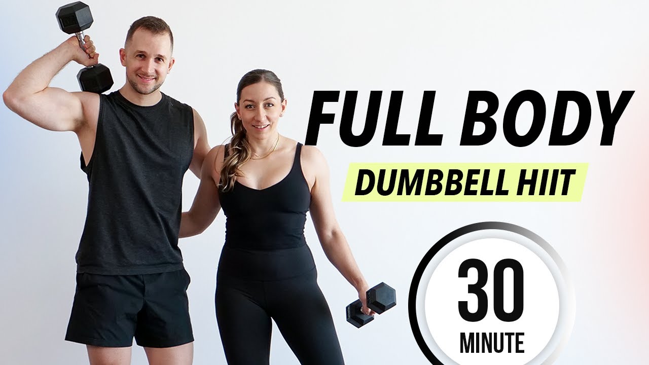 30 Min FULL BODY CARDIO HIIT Workout with Dumbbell at Home (No Repeat ...