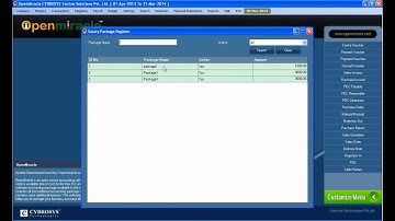 Salary Package Creation-OpenMiracle Free open source accounting software