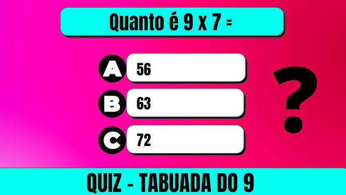 Quiz da Tabuada do 8  Tabuada de Multiplicação do Oito [QUIZ DE MATEMÁTICA]  