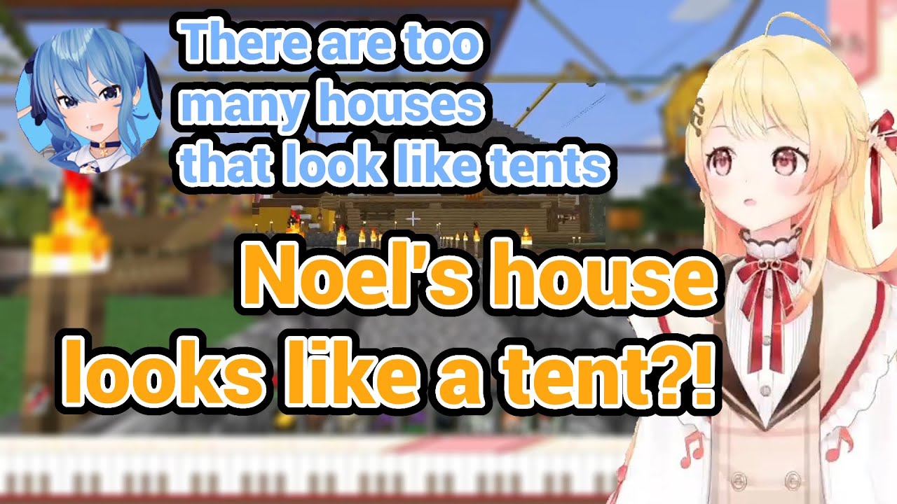 Kanade is Surprised After Finding Out Where Noel Lives in Hololive Minecraft Server!! with Suisei