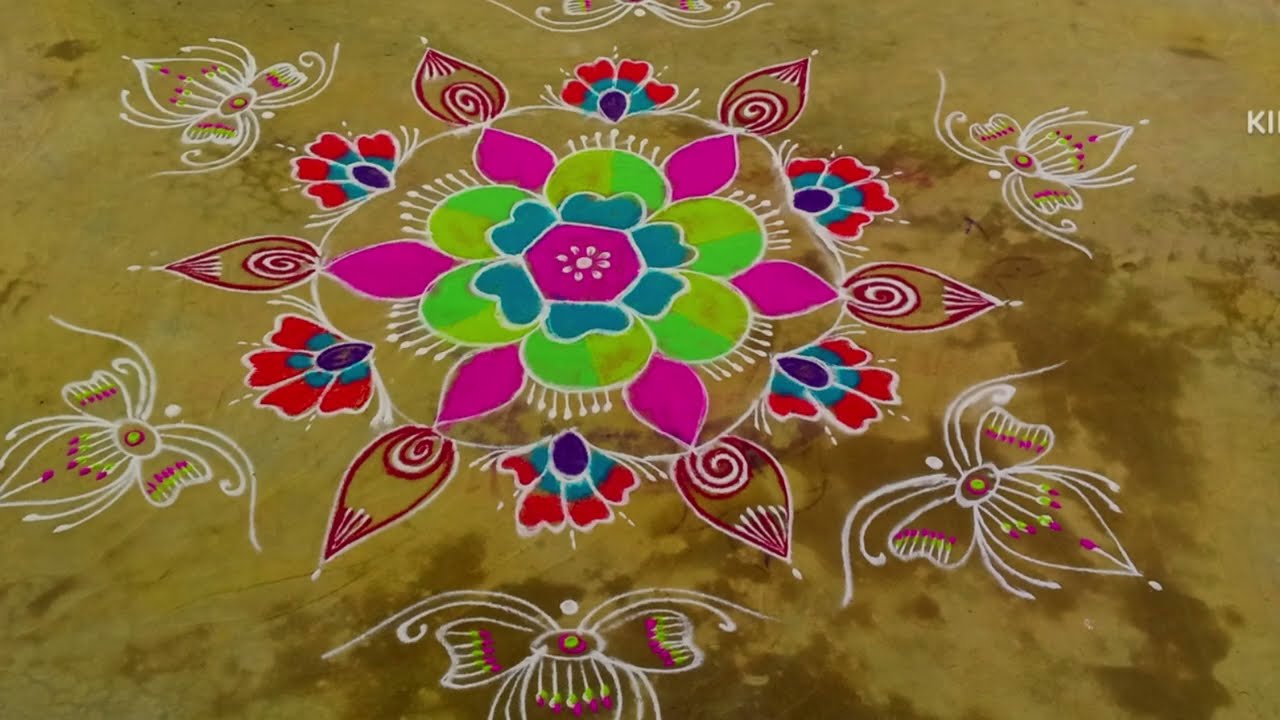 సంక్రాంతి స్పెషల్ 🌹 వాకిట్లో వేసుకునే శుభకరమైన రంగోలి 😀🥁🙏🌹