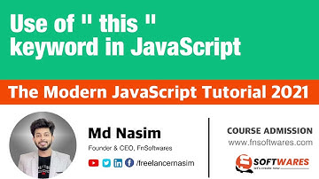 022 | Use of "this" Keyword | The Modern JavaScript Tutorial