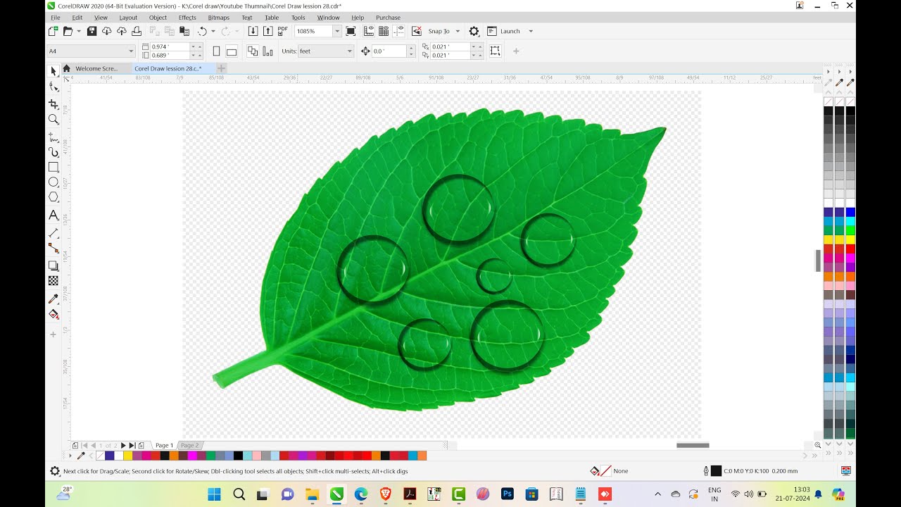 water drop shadow | Corel me water drop kaise bnaye Corel draw tutorial ...