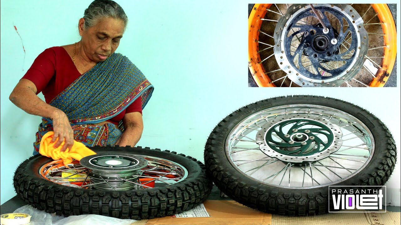 yamaha rx100 disc brake assembly restoration motorcycle wheel