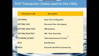 SAP VIM Configuration Transaction Code