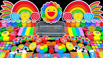 Mixing Random Into Glossy Slime | Unicorn Rainbow Slime Mixing Random Cute #ASMR #slimevideos #슬라임