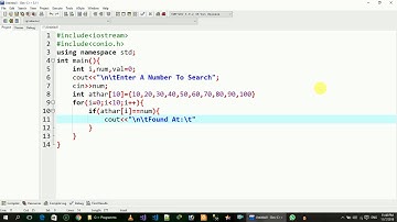 Array Searching Index In C++