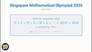 Singapore Math Olympiad 2026 | A 1012-term factorial sum that collapses | Full solution