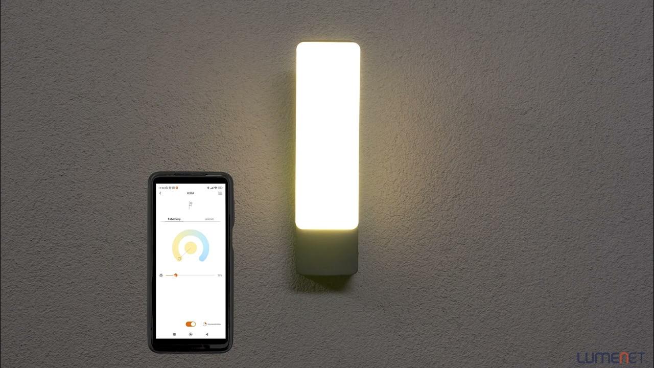 LED YouTube - Lutec outdoor Smart gray lamp, Kira Connect wall