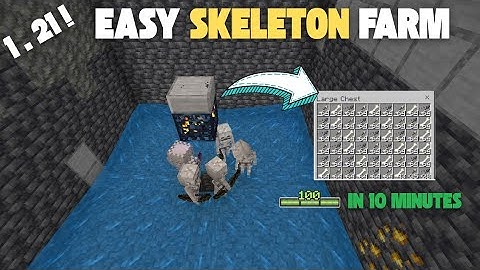 BEST & EASY SKELETON SPAWNER XP FARM Tutorial In Minecraft Bedrock 1.21 And Java | Fastest XP Farm