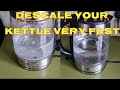 How to descale a kettle with vinegar fast.