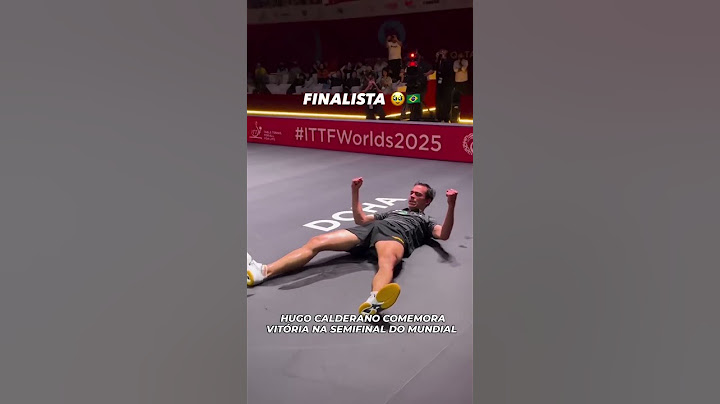 Hugo Calderano comemora vaga na final do Mundial de tênis de mesa