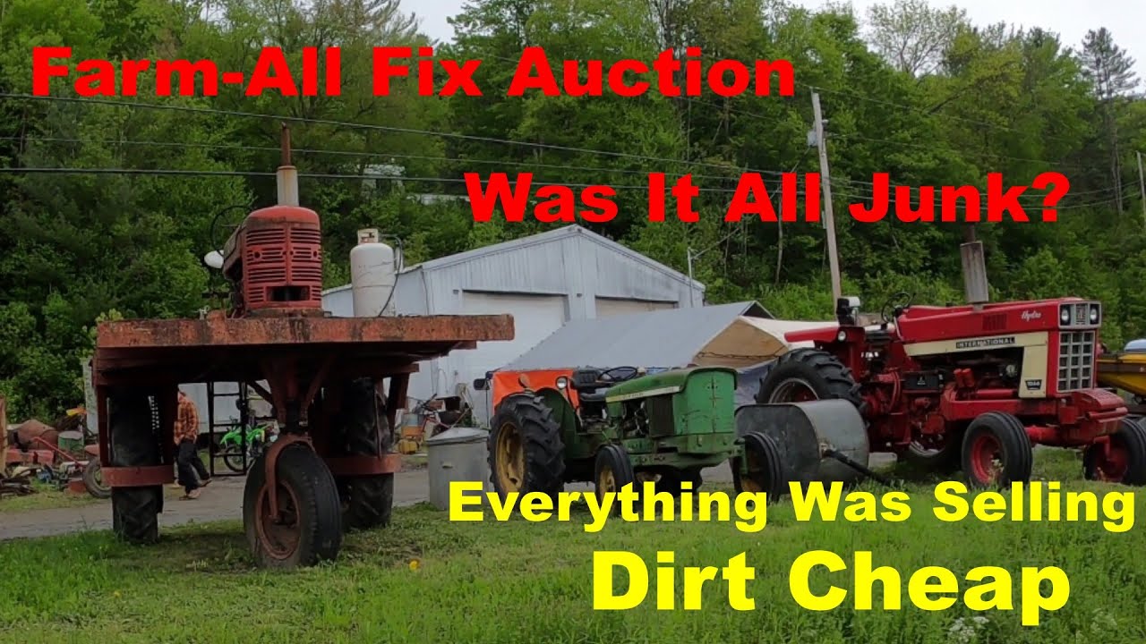 Auction Day At Farm All Fix.. Tractors Implements Parts Tools Lawn And Garden Antique Snowmobiles