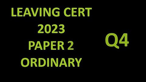 Q4 Maths 2023 Paper 2 Ordinary Level Leaving Cert