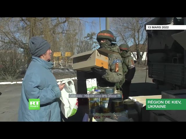 Ukraine : l'armée russe annonce avoir livré plus de 40 tonnes d'aide humanitaire à la région de Kiev