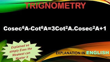 Cosec^6A - Cot^6A=3Cot^2A.Cosec^2A+1