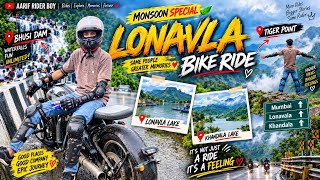Mumbai to Lonavala Bike Ride 🌧️🔥 | Bhushi Dam + Tiger Point + Khandala | Monsoon Special