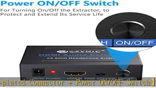 eSynic 4K HDMI Audio Extractor HDMI to HDMI + Optical TOSLINK SPDIF + Analog RCA L/R +3.5mm Jack St