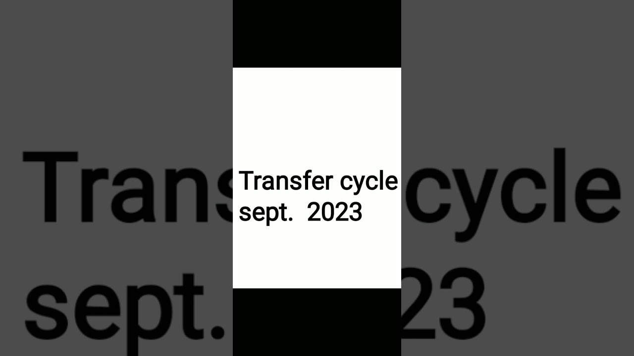 About September transfer cycle👍