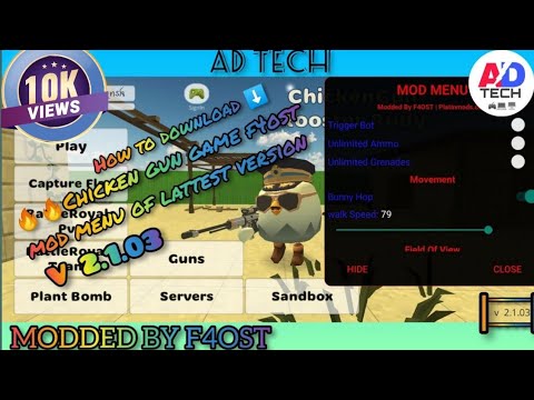 AD TECH-CHICKEN GUN GAME MOD MENU LATEST VERSION V2.0.03 ||MODDED BY F4OST||