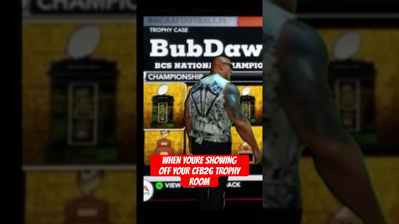 Showing off your Trophy Room in CFB26. 