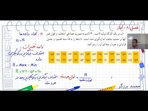 هشتم فصل8 تدریس کامل بخش آمار تدریس در مدرسه ی علامه طباطبایی واحد آبشناسان